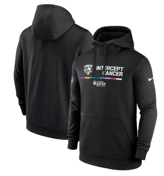 Men's Chicago Bears 2022 Black Crucial Catch Therma Performance Pullover Hoodie Men's Chicago Bears 2022 Black Crucial Catch Therma Performance Pullover Hoodie